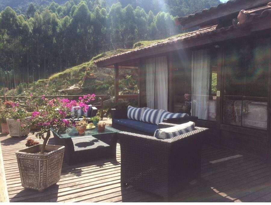 Sitio Com Piscina Natural E Cascata, Com Linda Vista Em Lumiar. Zewnętrze zdjęcie